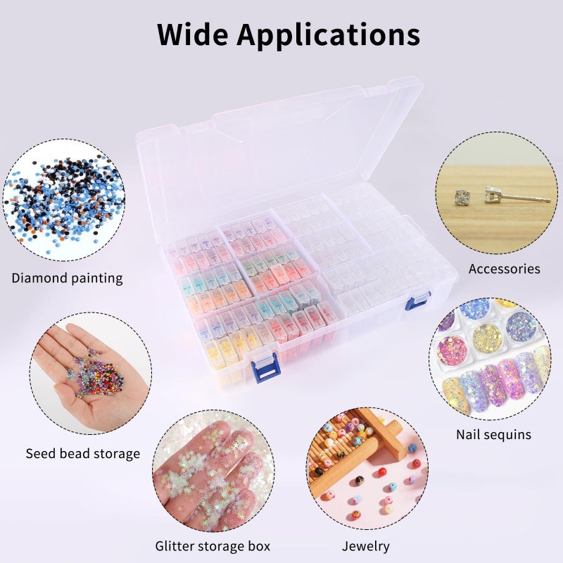 SGHUO 120 Slots Diamond Painting Storage Container, 5D Diamond Accessories Embroidery Box Tools Kit for Beads, Seed, Art Craft with Funnel and Labels - Image 5